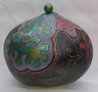 Art Nouveau Geraniums Decorative Gourd